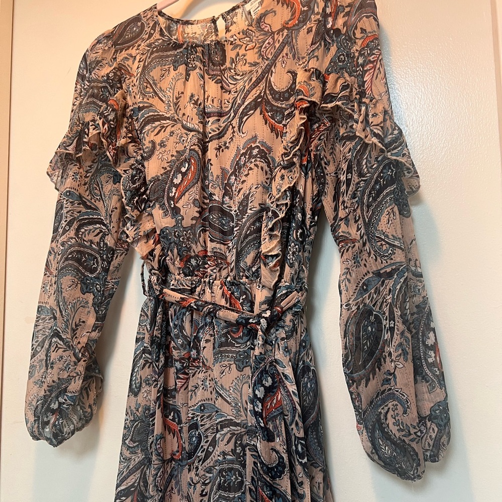 River Island Paisley Print Long Sleeve Dress - Picture 12 of 16